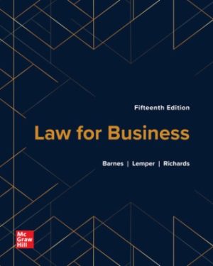 Law for Business 15th Edition Barnes TEST BANK